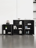 Armoire basse à double porte minimaliste moderne en MDF Black Warrior avec serrure à code pour le rangement de dossiers à l'école ou au bureau