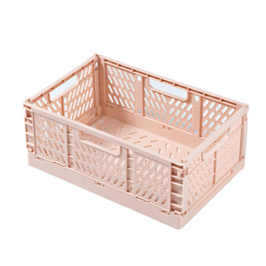 Colorful Portable Large-capacity Folding Storage Basket Plastic Collapsible Storage Crate For Fruits and Vegetables