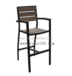 Meubles de cuisine Tabouret de bar Fournisseur de chaises Chaises de bar hautes en aluminium Tabourets de bar en bois pour l'extérieur avec dossier - Product Image 5