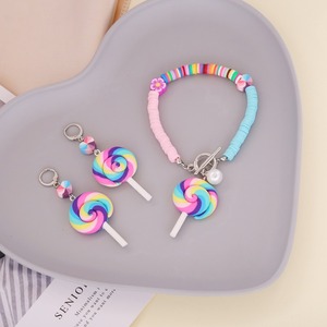 Argile douce délicieux sucette collier goutte boucle d'oreille Bracelet de plage coloré drôle 3D bonbons goutte boucle d'oreille collier ensemble de bijoux - Product Image 2