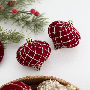 Sapin de Noël artificiel de luxe en PVC floqué rouge de haute qualité, 8 cm, pour décorations de Noël, du Nouvel An et de fêtes à domicile - Product Image 3