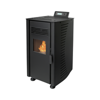 PD-50 Poêle à granulés de biomasse moderne européen autoportant en acier inoxydable sans fumée à alimentation automatique avec Wifi pour salon de villa 60m2