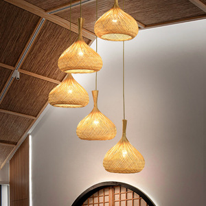 Bamboo Woven Pendant <b>Light</b> Oval E27 Led Single Head For Bedroom <b>Dining</b> Room Home - Product Image 3