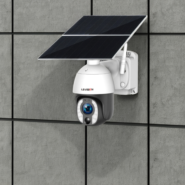 LS VISION Latest Solar Powered CCTV Outdoor Security Camera 4G Night Vision with 20X Zoom Waterproof Wireless PTZ IP Camera
