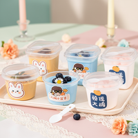 Vente en gros de coupes à dessert miniatures jetables écologiques en plastique double paroi pour pudding au lait, salade de fruits, yaourt, gelée