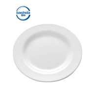 Vaisselle en céramique de haute qualité pour hôtel, design classique, résistante, compatible lave-vaisselle, écologique, assiettes en porcelaine blanche, vente en gros