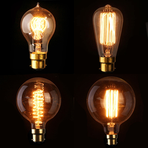 Antique Rétro Éclairage Filament Ampoule G125 G95 G80 ST64 ST58 T45 A19 T30 C35 Vintage Edison Ampoule <span class=keywords><strong>Baïonnette</strong></span> B22 25W 40W 60W Lampes - Product Image 6