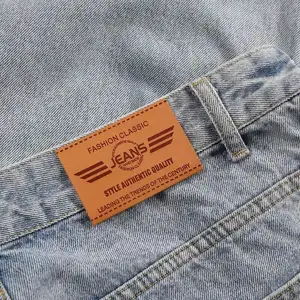 Logo personalizzato indumento patch in rilievo sintetico dell'unità di elaborazione del cuoio del faux patch di etichetta