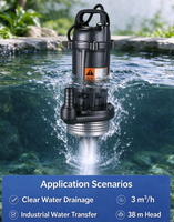 Pompa Air Submersible Fase Tunggal 220V QDX3-38 1.5HP 1.1KW Kabel Tembaga 7M Motor 3M3/H 38M High Head Satu Inci