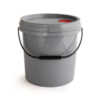 Vente directe d'usine, seau en PP recyclable gris de 10 litres, robuste, avec couvercle et poignée, pour émulsions, peintures, vernis