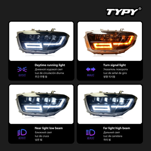 Conjuntos de faros delanteros TYPY para Toyota Highlander 2007-2011 con lentes láser, luces LED de circulación diurna e intermitentes secuenciales - Product Image 3