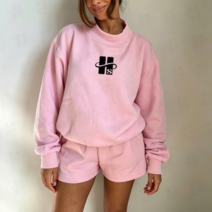 Pull-over surdimensionné personnalisé brodé pour femme, col roulé, en molleton de coton, style molleton bouclette français, haut à col montant - Product Image 2