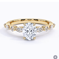 QinglongJewelry DEF renk Lab yetiştirilen elmas nişan yüzüğü IGI sertifikalı HPHT Oval şekil sentetik elmas yüzük