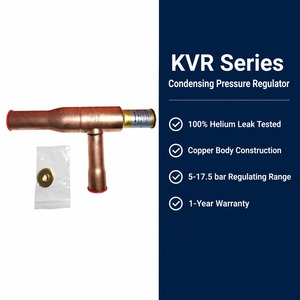 Regulador de Presión de Condensación <span class=keywords><strong>KVR</strong></span> para Condensador de Aire Acondicionado, XKVR12/15/22/28/35, 100% Probado para Fugas de Helio, Cuerpo de Cobre, Soldadura ODF, 28 bar - Product Image 1