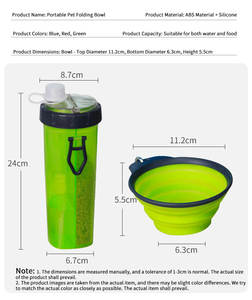 Çift kullanımlı taşınabilir katlanabilir köpek maması ve su bardağı açık içecek kase Pet arkadaşı - Product Image 5
