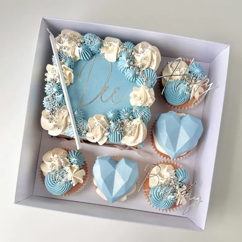 Xjh Cupcake Doos Met Doorzichtig Deksel 4 "Cake 5 Muffin Cupcake Bento Box Voor Verjaardag Bruiloft Evenement Feest