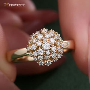 Anillo de Diamantes Cultivados en Laboratorio DEF VVS1 de Oro Amarillo de 18K, 14K y 10K, Anillo de Joyería Fina con Diseño de Flor, Regalo para Mujer - Product Image 1