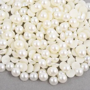 Wholesale Emerald Color Non Hot Fix Crystal Strass DIY Gems Stones Flatback Half Round Pearl Beads