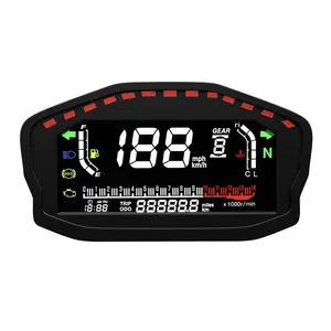 Universal Speedometer with Fuel Gage RPM Meter No Mechanic Sensor for Motorcycle AVT Sleigh Motorcycle LCD Display Speedometer