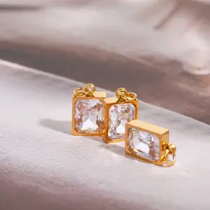 Ciondoli di diamanti color smeraldo ciondoli in acciaio inossidabile con zircone collana ciondolo bracciale gioielli che fanno ciondoli