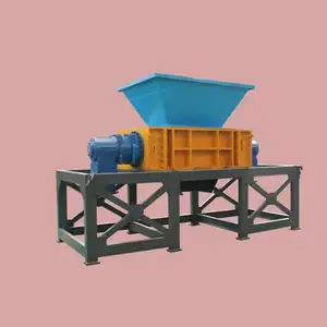 Double Shaft Steel Scrap Wire Cars Tire Metal Shredders Crushing Plastic Crusher Machine Price Waste Textile Shredding Machine