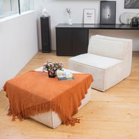 Vente chaude Moderne Design Européen Personnalisable Gris Pouf Canapé Chaise Intérieur Salon Doux Confortable Tissu Contemporain