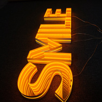 Enseigne lumineuse LED personnalisée en néon 3D avec effet miroir infini, enseigne de logo en miroir infini 3D accrocheuse, enseigne extérieure et intérieure pour entreprise et magasin