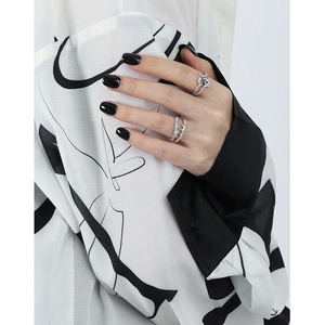 Anello regolabile in zircone in argento Sterling 925 serie di calamari con Texture - Product Image 4