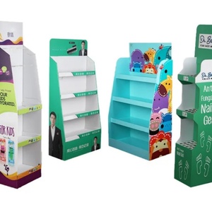 Customized Logo <b>Printing</b> Recycled Retail Product Display Pop Cardboard Floor Display <b>Stand</b> with PP Material Cutting Service - Product Image 1