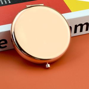 6.5cm Tri Color Folding <b>Mirror</b> Gold Silver Rose Gold Portable <b>Compact</b> Handheld Round Makeup <b>Mirror</b> for Women's Gift Travel - Product Image 6