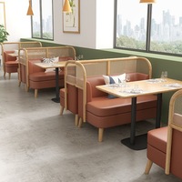 Meubles de restaurant en bois massif de luxe, canapé de restauration rapide avec design industriel pour hôtel, salle à manger, bar à domicile