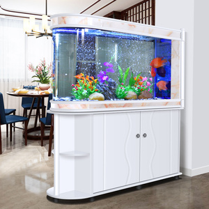 하이칭 신중국풍 원형 유리 300L 친환경 스마트 어항 에어펌프 다기능 코너 필터 (거실용) - Product Image 6