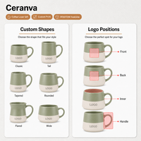 Tasses en céramique personnalisées en gros, design rustique bicolore moucheté, en grès, pour usage quotidien et cadeaux d'affaires