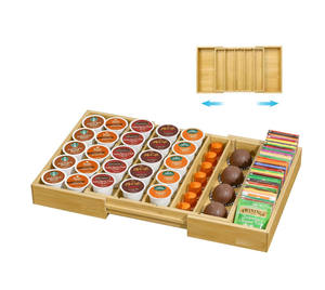 Nouveau modèle Porte-gobelet écologique en bambou K Technique polie Compatible avec les capsules <span class=keywords><strong>Nespresso</strong></span> <span class=keywords><strong>Vertuo</strong></span> Tiroir de support de dosettes de café - Product Image 1