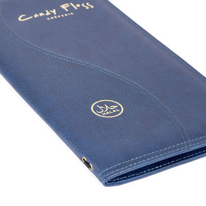 Porte-menu de restaurant personnalisé à deux panneaux avec bande élastique, couleurs variées, faible MOQ - Product Image 3