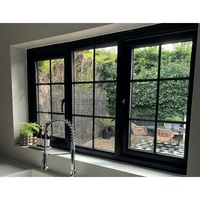 Ventana abatible de aluminio doble NFRC AS2047 moderna, ventanas fijas medias, perfil de rotura térmica de vidrio Low-E para apartamento