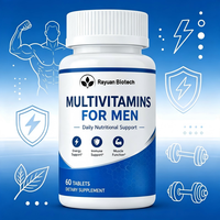 Comprimés multivitaminés à croquer et effervescents pour hommes, marque blanche, 60 unités, pour distributeurs seniors