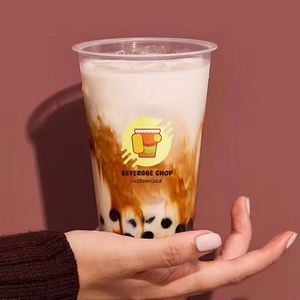 Gobelet jetable personnalisable en PP transparent en forme de U de 90 mm (24 oz) pour café glacé et thé aux perles chaud - Product Image 3