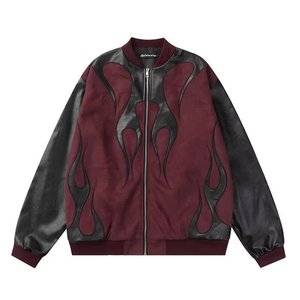 American Retro Style High Street Stitching Contrast Color Bomber <b>Jacket</b> for Men Women Trendy Brand Baseball Suit <b>Jacket</b> Air - Product Image 5