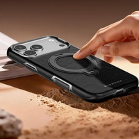 Casing Ponsel Kulit PU Mewah dengan Magnet untuk iPhone 18 17 16 15 14 13 12 Pro Max Plus Dilengkapi Ring Stand Rotasi 360 Derajat Pelindung