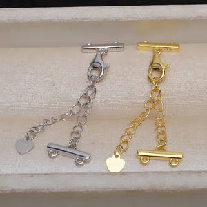 Composants de bijoux DIY en argent S925, boucle de collier à double rangée, boucle de bracelet à trois ou cinq rangées, boucle de chaîne de pull, tête en argent - Product Image 3