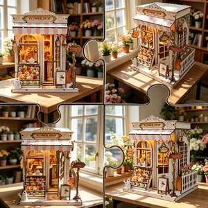 Kit de maison miniature DIY pour adultes, puzzle en bois 3D avec pièces mobiles, jouet artisanal anti-stress - Product Image 2