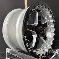 Jantes Beadlock forgées noires personnalisées en 2 pièces 5x120 5x114.3 17x10 15x10 Jantes de course de dragster 15 pouces pour Mustang Corvette C5 C6