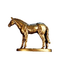 1 pièce Figurine de cheval en laiton et cuivre, ornement décoratif pour la maison, le bureau, ou comme figurine de théière