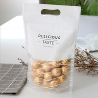QMC 500 Sachets Personnalisés Imprimés avec Logo pour Biscuits, Thermoscellables, Doypacks en Plastique à Fermeture Éclair pour Emballage Alimentaire