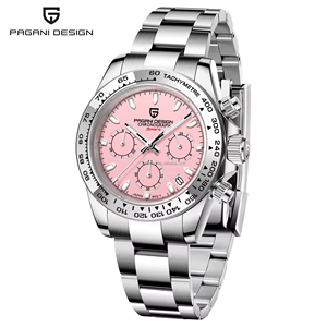 Nouvelle montre sport à quartz pour homme PAGANI DESIGN 1727 couleur rose, marque haut de gamme, luxe, étanche, VK63, mode décontractée, montre-bracelet 2022 - Product Image 3