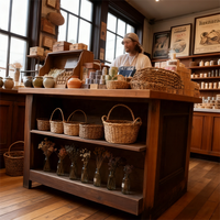 Étagères de présentation en bois personnalisées et présentoirs de table pour les magasins de savons, de cosmétiques et de cadeaux