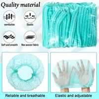 Bonnets ronds jetables colorés à double élastique en non-tissé PP, anti-poussière, pour salle blanche, tailles 18"-21", marque SJC