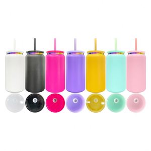 Vasos Metálicos de Doble Pared con Recubrimiento Arcoíris de 16 oz, Listos para Enviar, con Tapas y Pajitas para Grabado Láser - Product Image 4