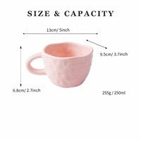 Tasse en céramique rose nordique, tasse en porcelaine mate avec poignée, logo personnalisé, cadeau, tasse à thé pour le bureau et la maison